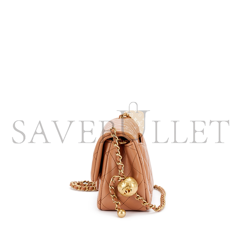 Ch*el master golden ball chain flap bag large mini (20*13*7cm)
